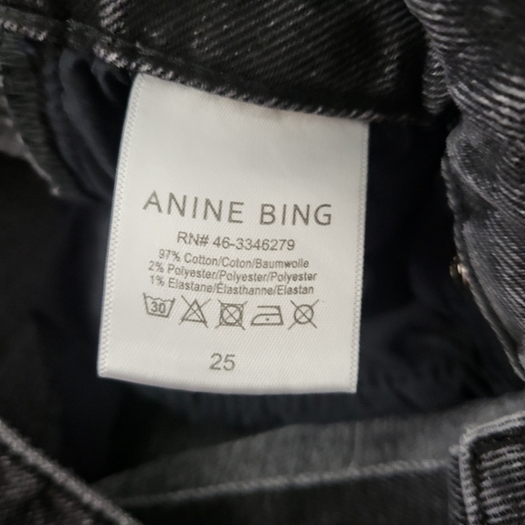 Anine Bing Frida High Rise Button Fly Straight Leg Jeans - Picture 8 of 10